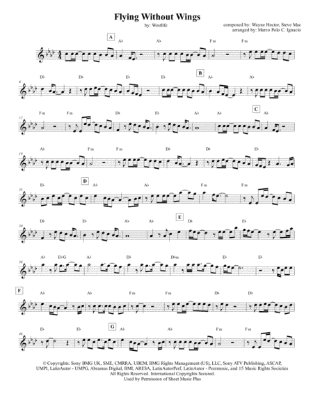 Flying Without Wings (arr. Marco Polo C. Ignacio)
