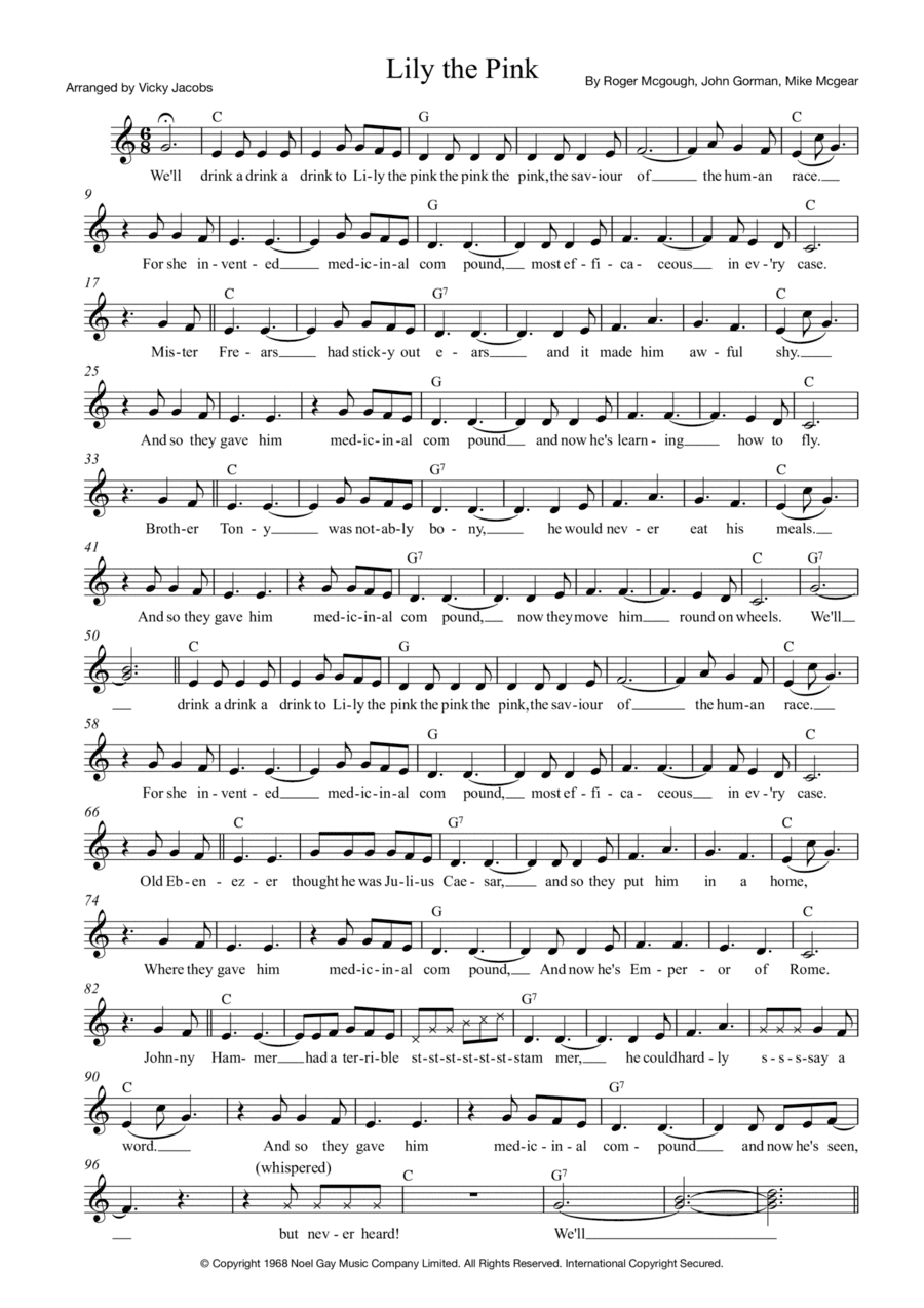 Lily The Pink (arr. Vicky Jacobs)