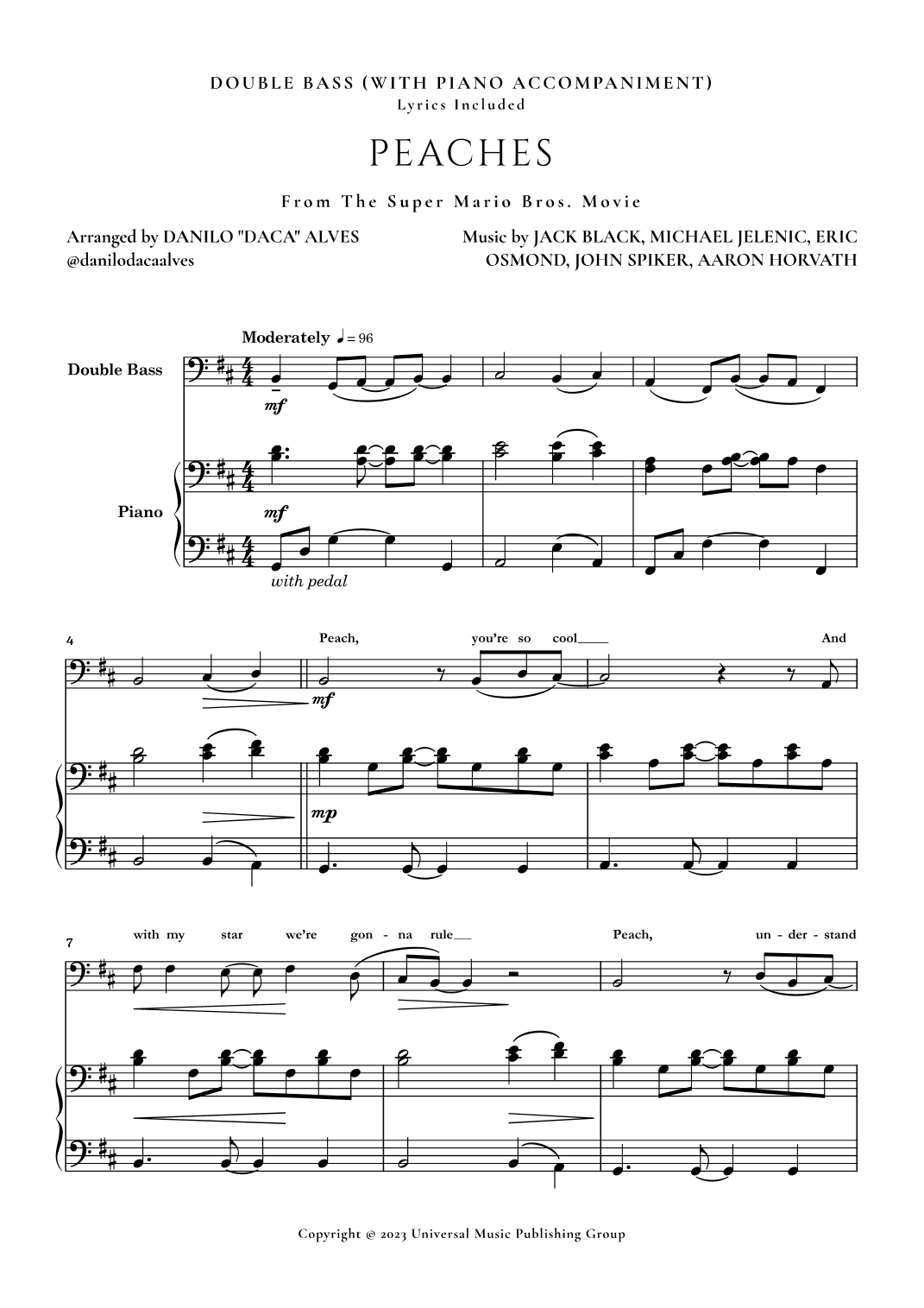 Peaches (arr. Danilo "Daca" Alves)