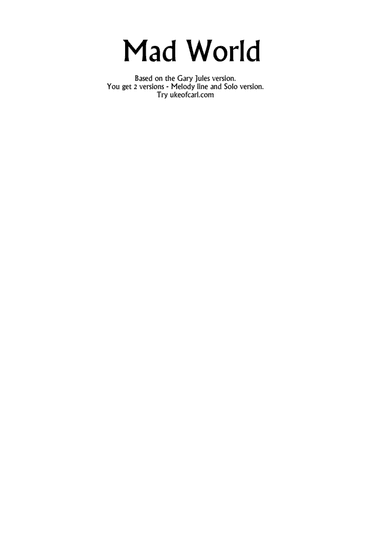 Mad World (arr. Uke of Carl)