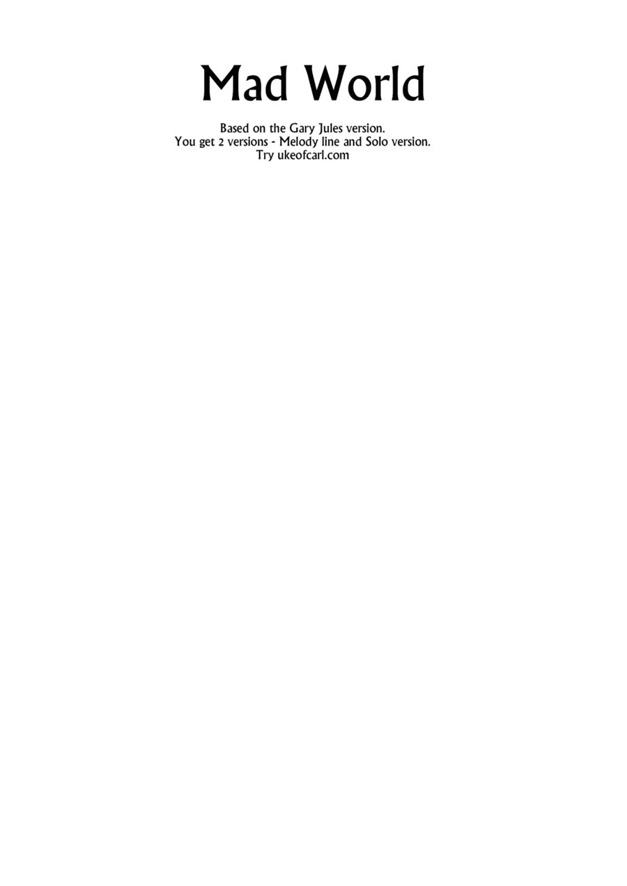 Mad World (arr. Uke of Carl)