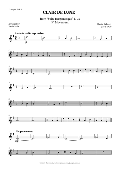 Clair de Lune - Trumpet (arr. Valdir Maia)