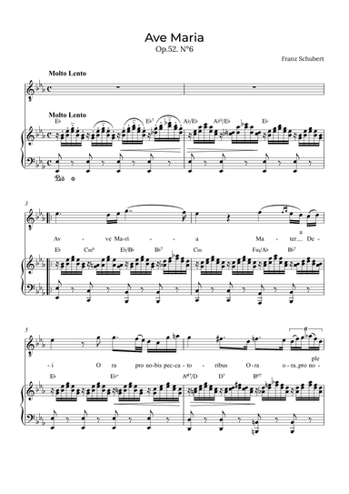 Ave Maria Schubert - Tenor with chords in Eb (arr. Alex Nunes Rodrigues)