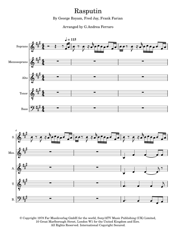 Rasputin (arr. Giuseppe Andrea Ferraro)