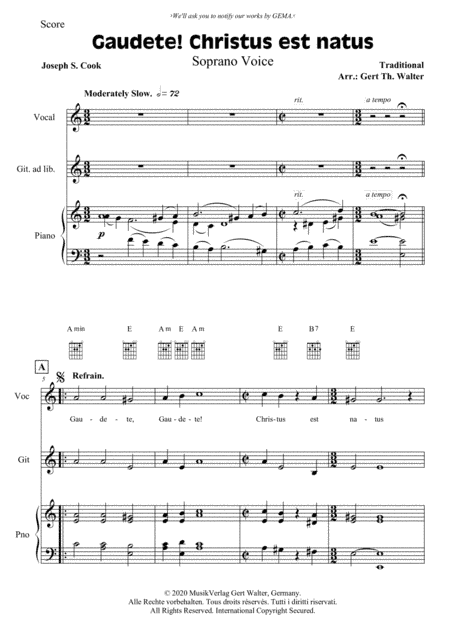 Gaudete! Christus Est Natus (arr. Gert Th. Walter)