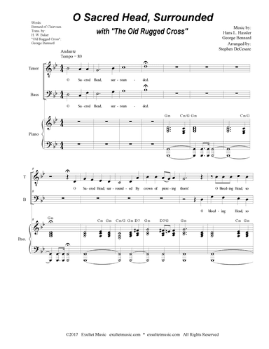 O Sacred Head, Surrounded (with "The Old Rugged Cross") (Duet for Tenor and Bass solo) (arr. Stephen DeCesare)