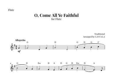 O, Come All Ye Faithful (arr. G.D.V.S.L.J)