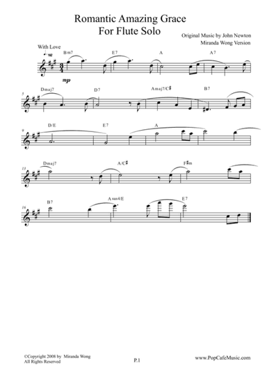 Romantic Amazing Grace - Flute or Piccolo Solo (Love Version) (arr. Miranda Wong)