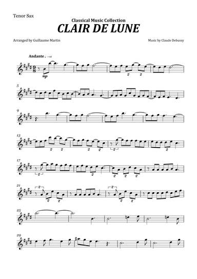 Clair de Lune (arr. Guillaume Martin)