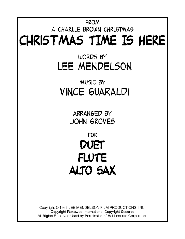 Christmas Time Is Here (arr. John Groves)