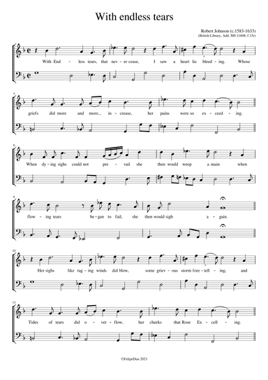 With endless tears (From Add. MS 11608) (arr. Early Music Scores)