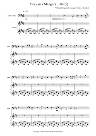 Away in a Manger (Lullaby) for Double Bass and Piano (arr. David Burndrett)