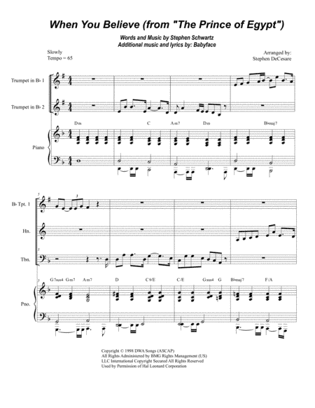 When You Believe (From The Prince Of Egypt) (arr. Stephen DeCesare)