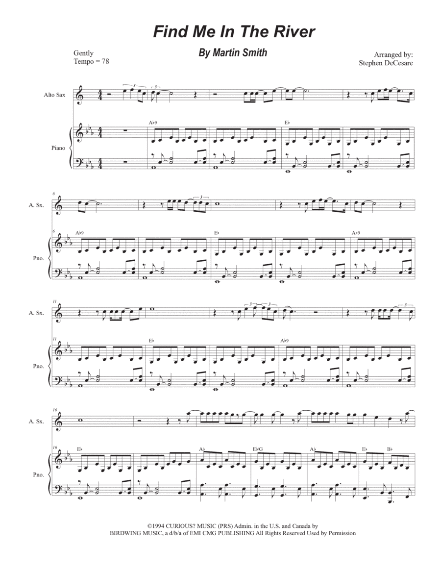 Find Me In The River (arr. Stephen DeCesare)