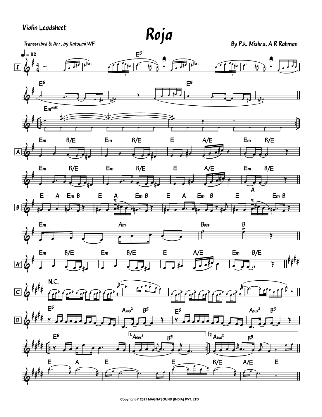 Roja (arr. Katsumi WF)