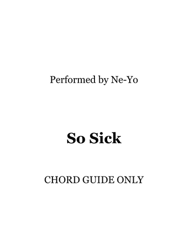 So Sick (arr. RWM)