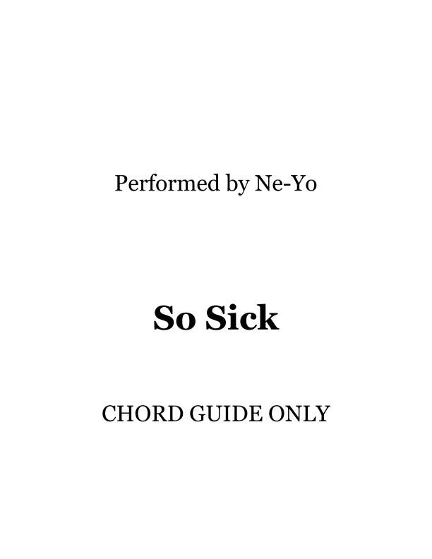 So Sick (arr. RWM)