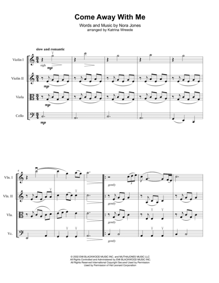 Come Away With Me (arr. Katrina Wreede)