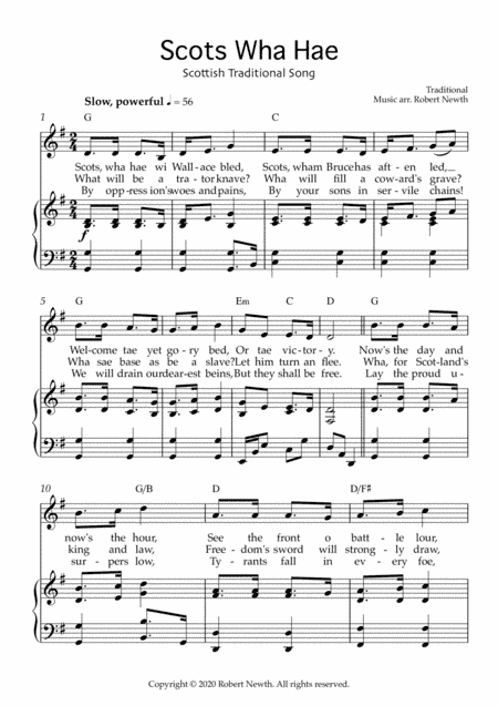 Scots Wha Hae (Traditional Scottish Song) (arr. Robert Newth)