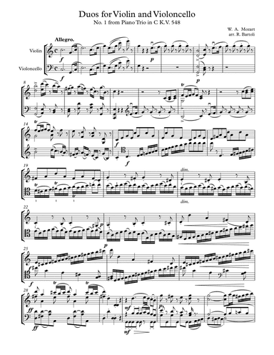 Duets op. 70 vol. 3 for violin and cello (arr. Russ Bartoli)
