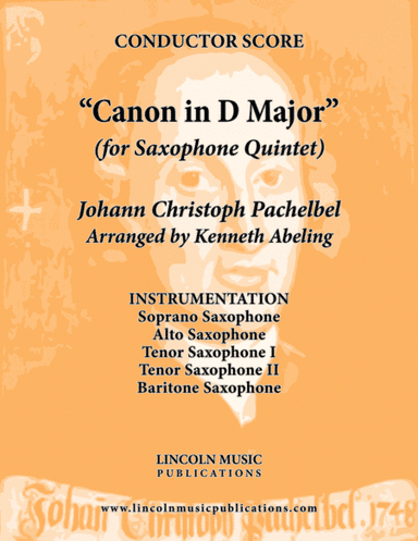 Pachelbel - Canon in D Major (for Saxophone Quintet SATTB) (arr. Kenneth Abeling)
