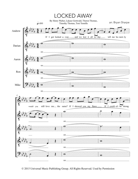 Locked Away (arr. Bsharpe Music)