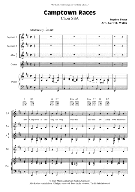 Camptown Races (arr. Gert Th. Walter)