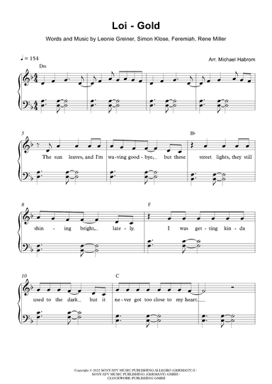 Weight In Gold (arr. Michael Habrom)