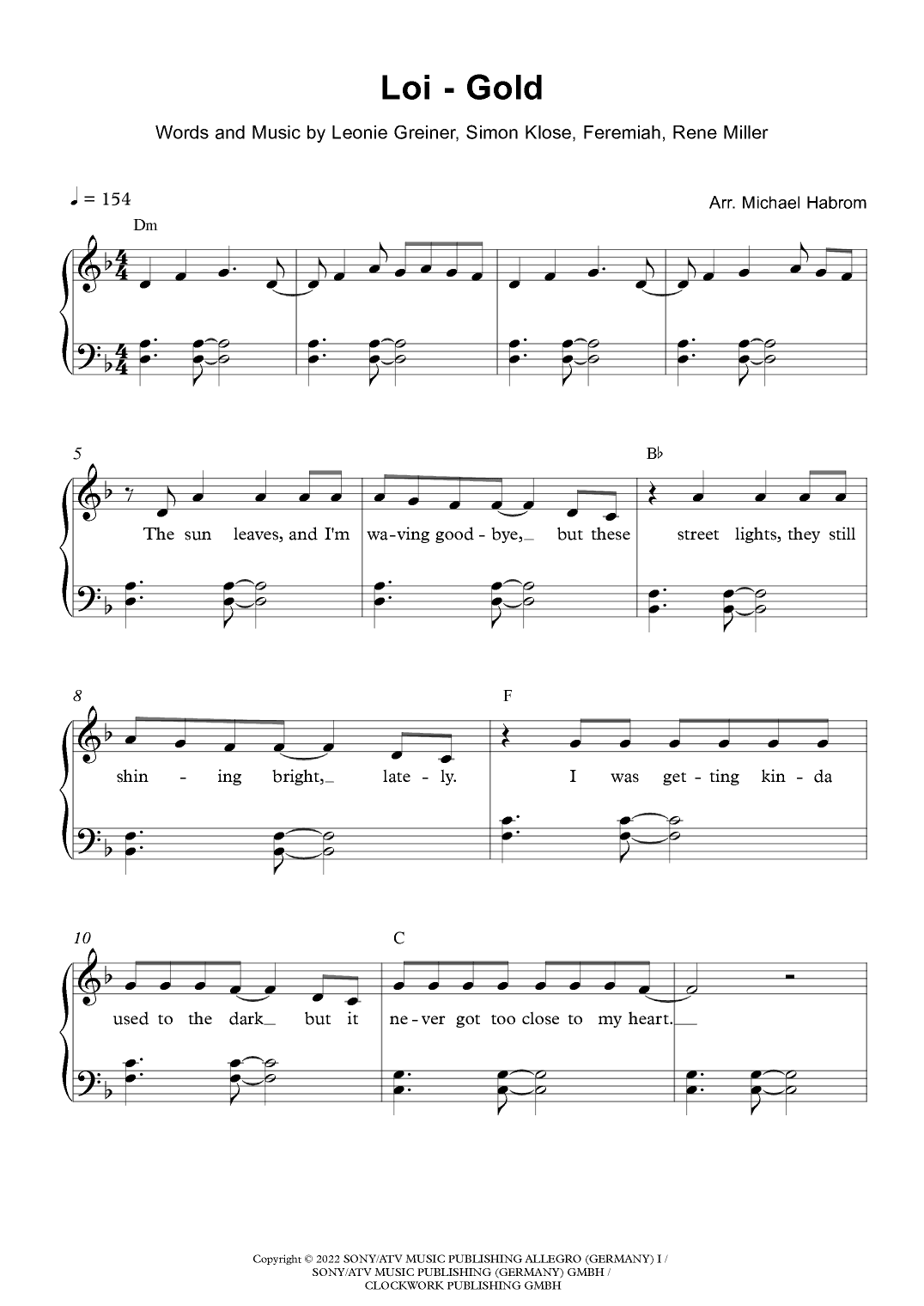 Weight In Gold (arr. Michael Habrom)