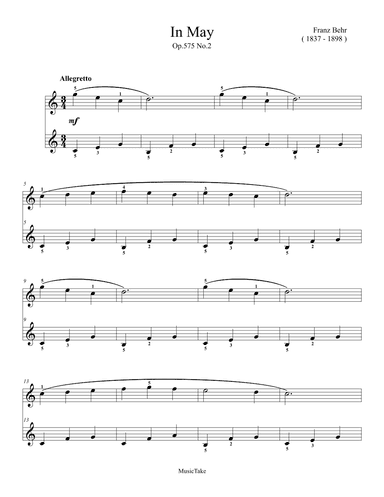 Behr In May Op.575 No.2 (arr. Ben Choupak)