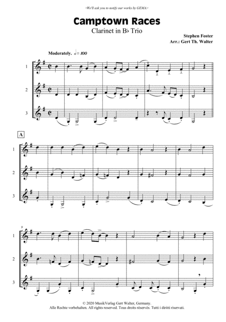 Camptown Races (arr. Gert Th. Walter)