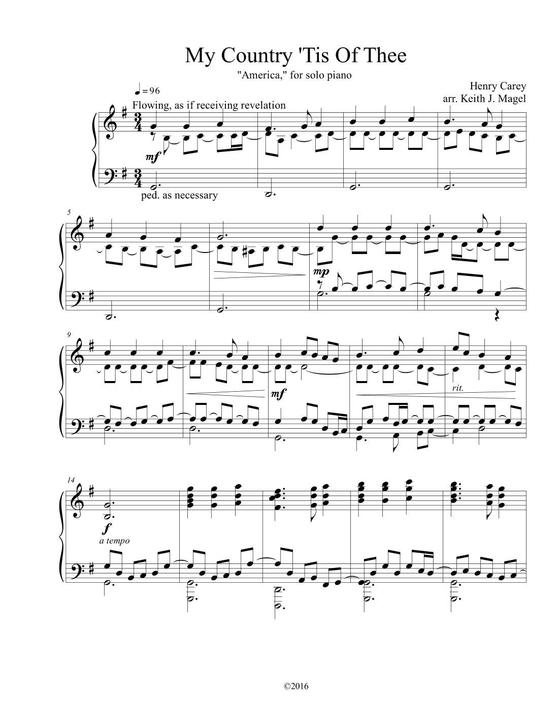 My Country 'Tis Of Thee (arr. Keith James)