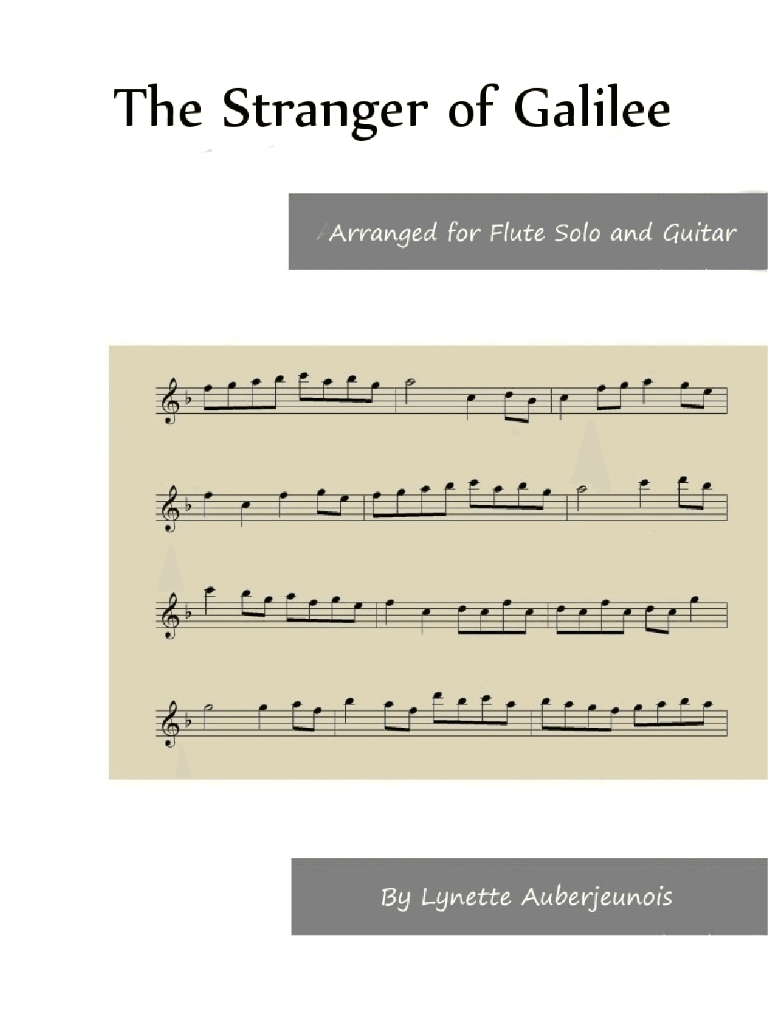 The Stranger of Galilee - Flute Solo with Guitar Chords (arr. Lynette Auberjeunois)