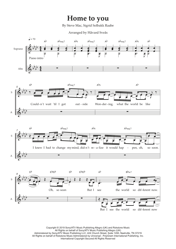 Home To You (arr. Håvard Sveås)