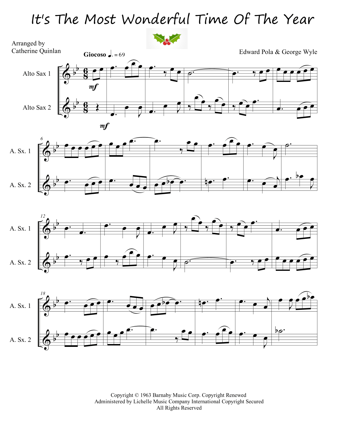 The Most Wonderful Time Of The Year (arr. Catherine Quinlan)
