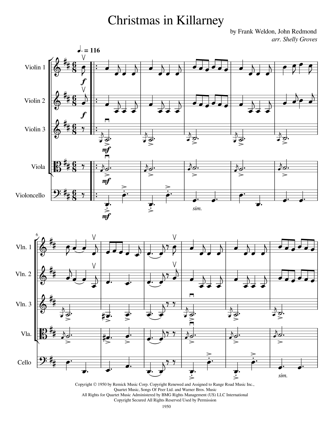 Christmas In Killarney (arr. Shelly Groves)