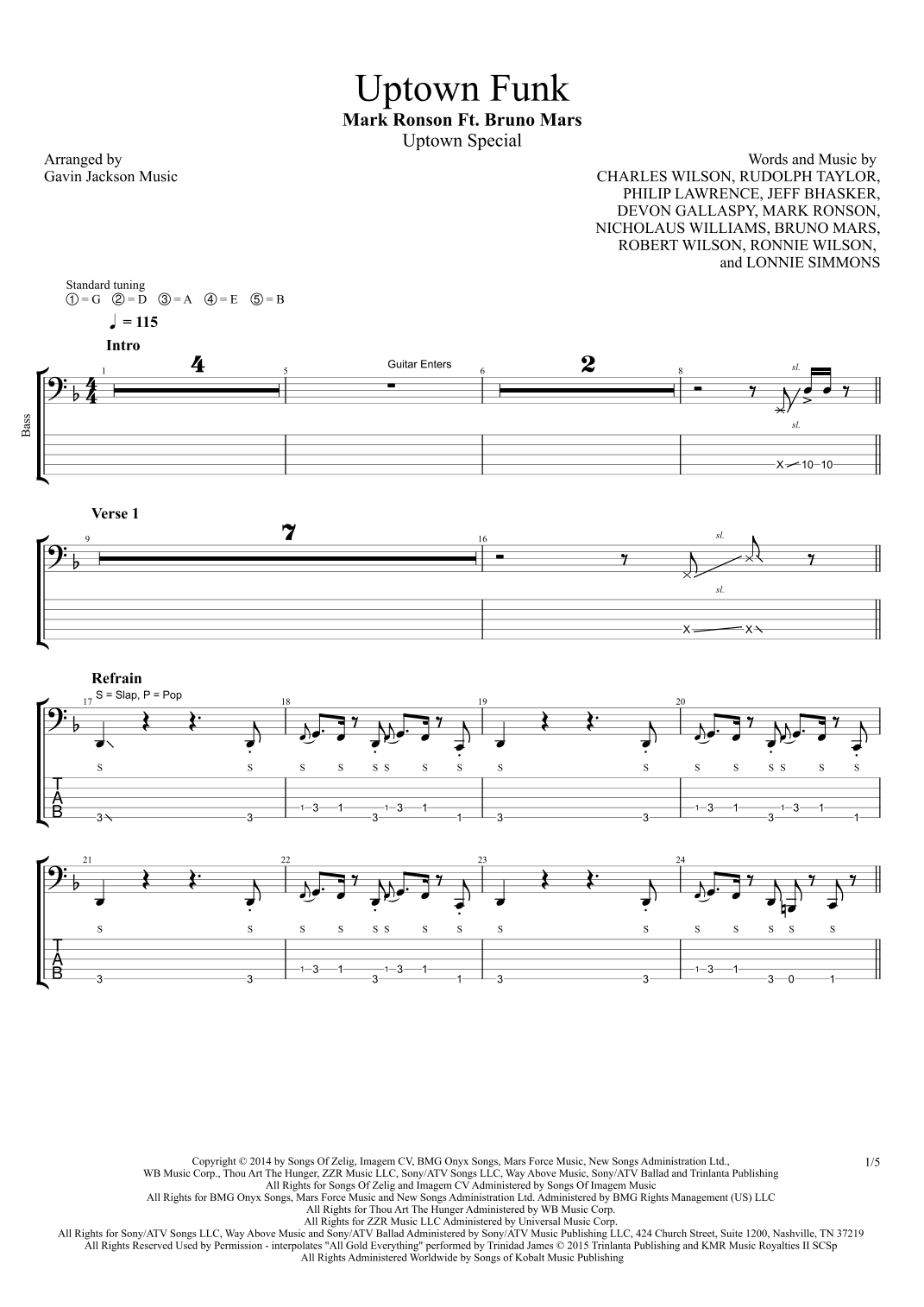 Uptown Funk (arr. Gavin Jackson Music)