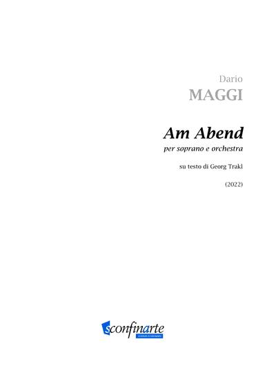 Dario Maggi: AM ABEND (ES-22-076) - Score Only