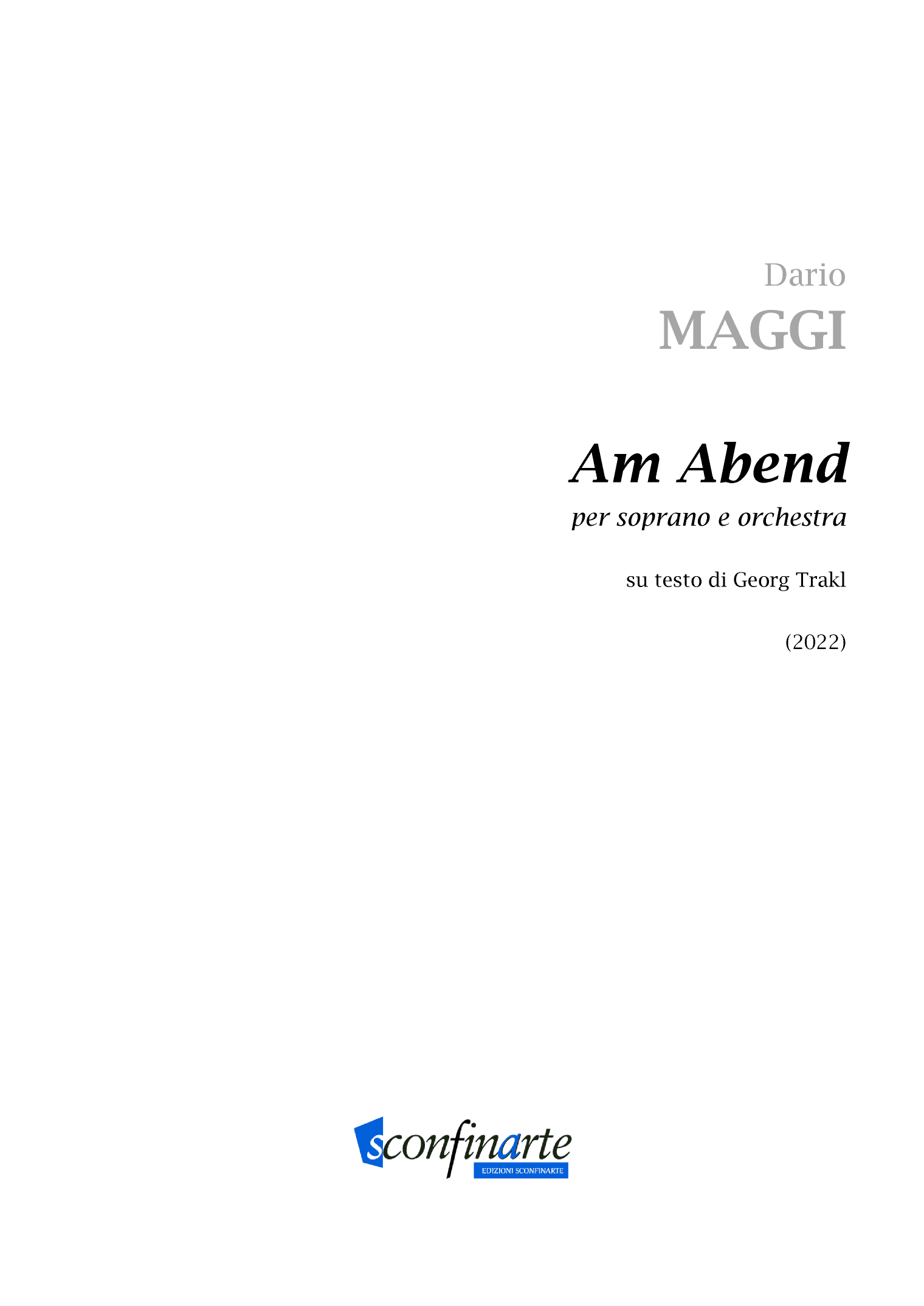 Dario Maggi: AM ABEND (ES-22-076) - Score Only