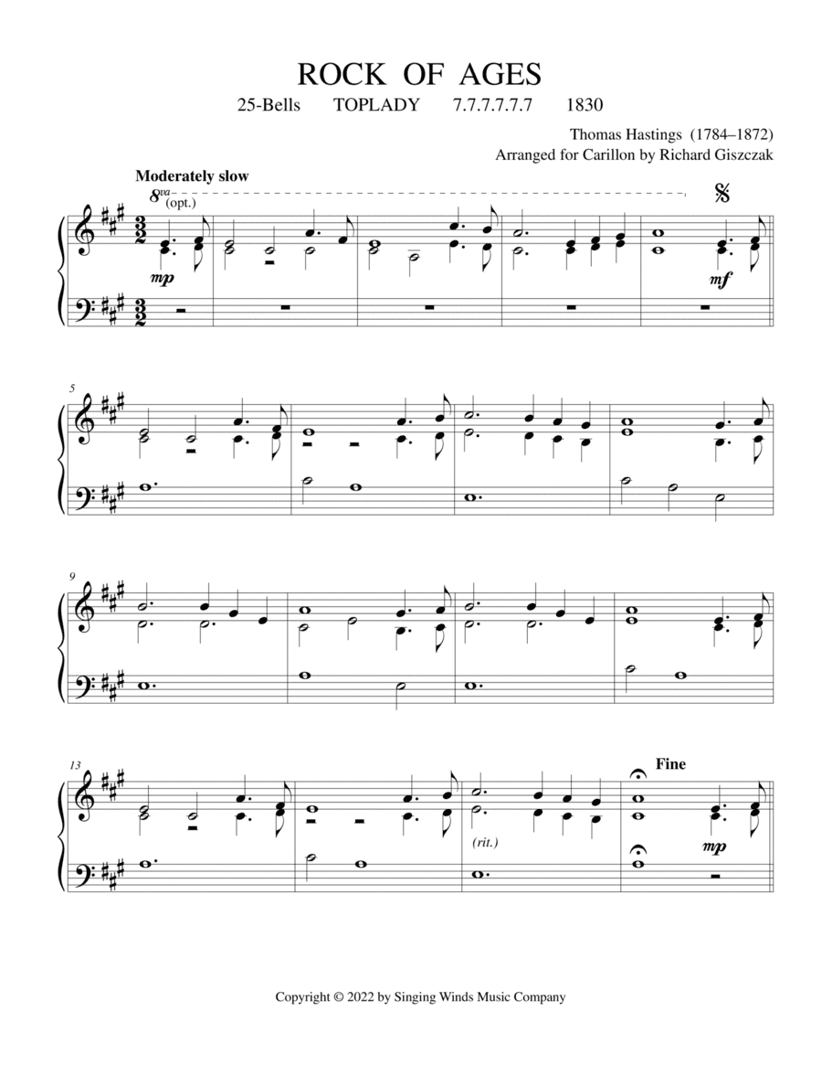 25B. Rock of Ages (TOPLADY) (arr. Richard Giszczak)