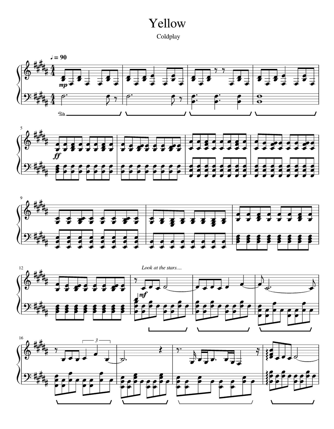 Yellow (arr. Eduardo Sabino)