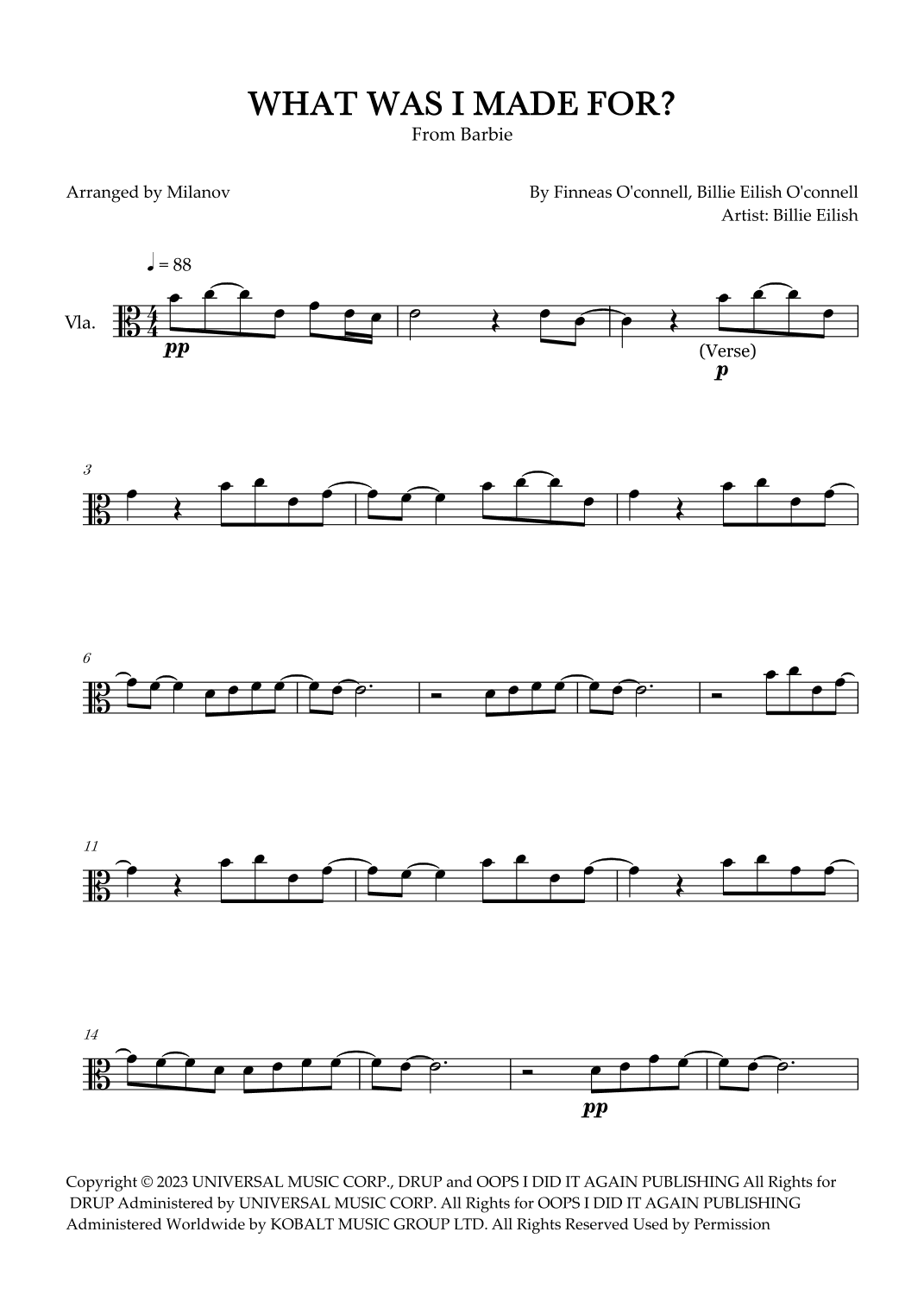 What Was I Made For? (arr. Milanov)