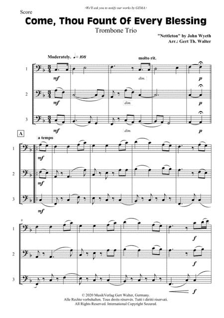 Come, Thou Fount Of Every Blessing (arr. Gert Th. Walter)