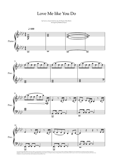 Love Me Like You Do (arr. Matthew pyeon)