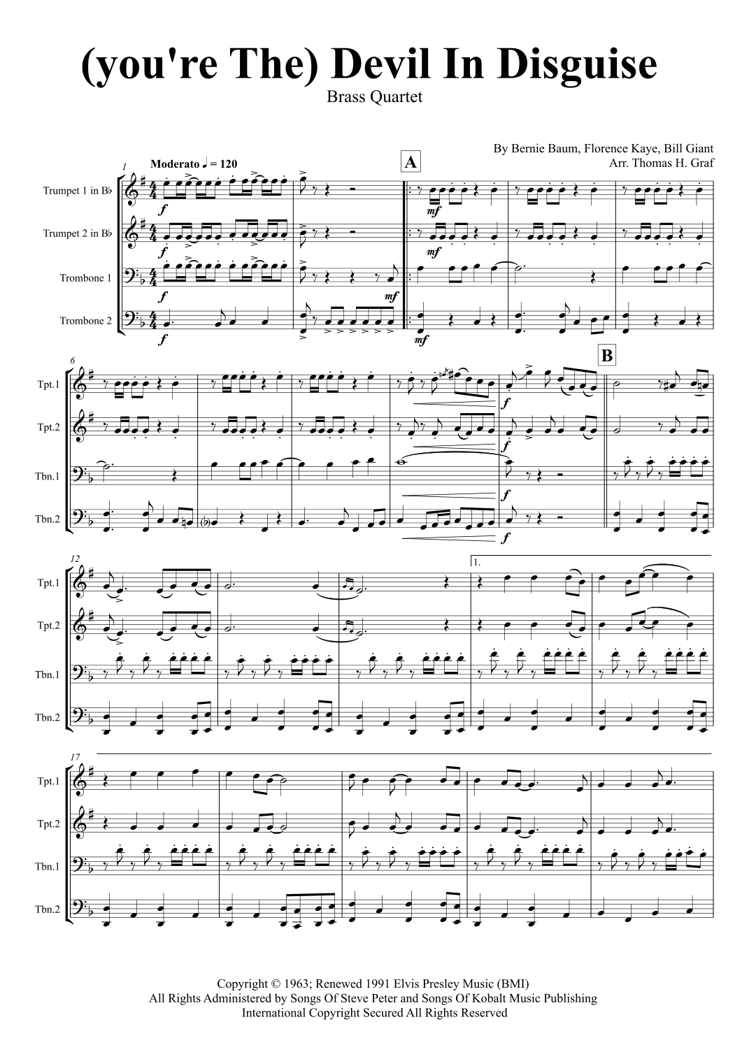 (you're The) Devil In Disguise (arr. Thomas H. Graf)