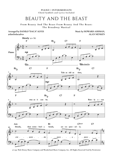 Beauty And The Beast (arr. Danilo "Daca" Alves)