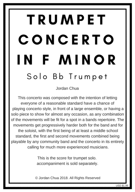 Trumpet Concerto in F minor, Solo Score