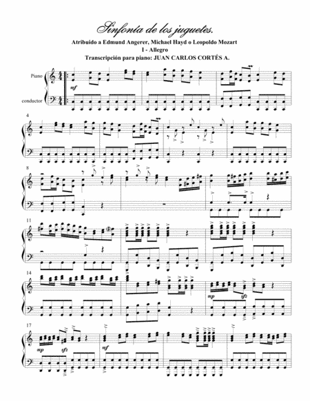 Sinfonía de los juguetes (Toy Symphony) I Movimiento (arr. Juan Carlos Cortés Aguirre)
