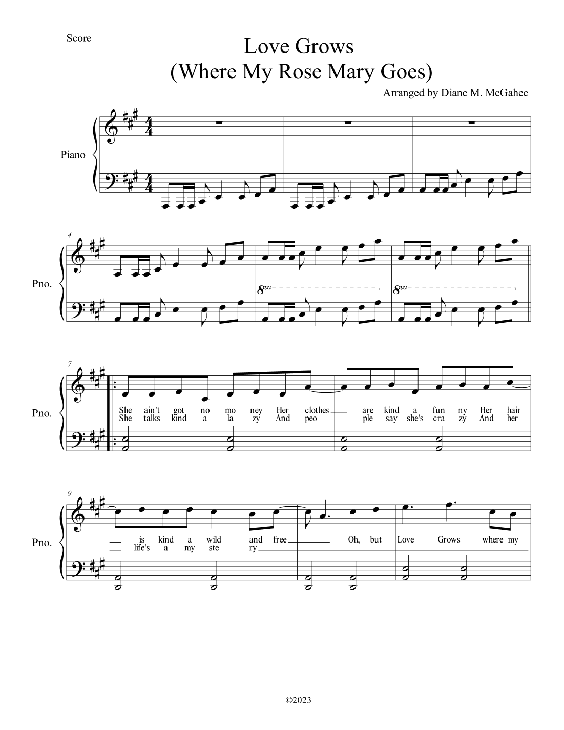 Love Grows (where My Rosemary Goes) (arr. Arranged by Diane M. McGahee)