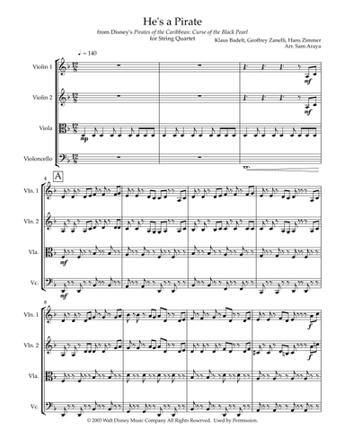 He's A Pirate (arr. Sam Araya)